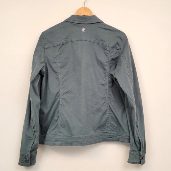 Kuhl Kultivatr Women's Twill Button Up Jacket Large Stretch Eucalyptus Blue - Picture 2 of 13